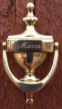 Vtg Brass Door Knocker-Things Remembered, Spain-&quot;Mares&quot;Metal-7&quot;-Whale Logo-Pre - £14.17 GBP
