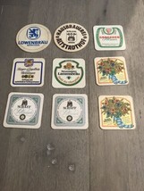 VINTAGE Lot Of 9 German Beer Coasters 80’s Groschen Schaff Tucher Lowenbrau - £9.26 GBP