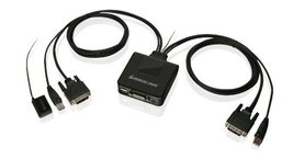 IOGEAR 2-Port USB VGA Cabled KVM Switch - 2048 x 1536 - Remote Button Switch - P - £29.05 GBP+