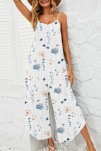 Shiny Printed Scoop Neck Wide Leg Jumpsuit - £20.49 GBP