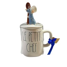 Rae Dunn “LE PETIT CHEF” Ratatouille Mug Set w/ Ceramic Remy &amp; Spoon Topper - $23.68
