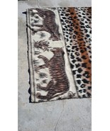 RARE Llama Blanket Peru c.1960 Tigers and plants, Leopard pattern 76&quot;W x... - £158.02 GBP