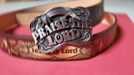 Jesus Is Lord Genuine Leather Belt &amp; Praise The Lord Siskiyou Buckle - £34.69 GBP+