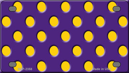 Yellow Polka Dots Purple Novelty Mini Metal License Plate Tag - £12.01 GBP