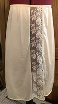 Chantilly Maiden form Ivory Half Slip ILGWU Union Made In USA LARGE Lacy 23&quot;L - $23.75