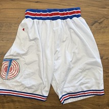 Space Jam Champion Shorts Mens Medium Tune Squad White Basketball Looney... - $18.48