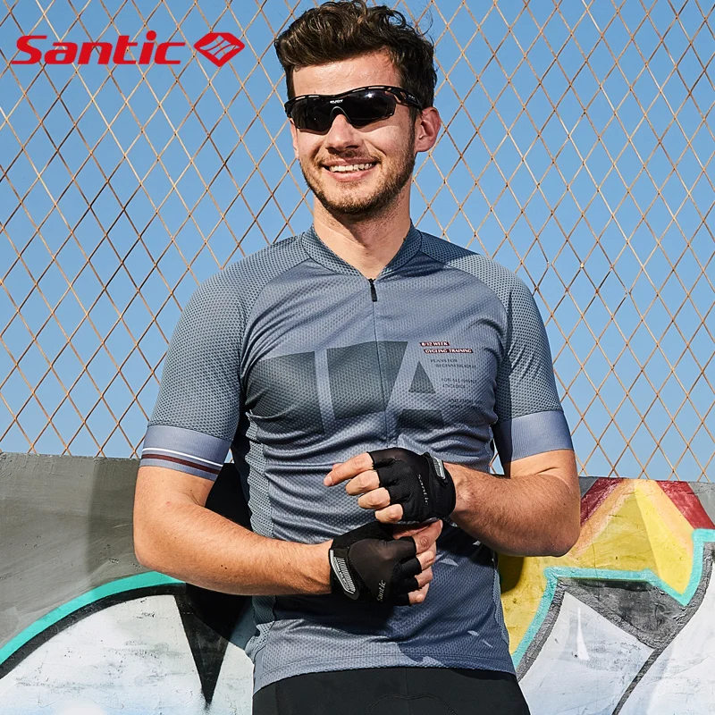 Sporting Santic Men Cycling s Half Zipper MTB Bike Sportings Shirts Breathable M - £65.18 GBP