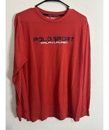 Polo Sport By Ralph Lauren Youth Kids Red Long Sleeve Logo Shirt Size XL... - $373.95 MXN