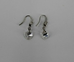 DELICATE HEART EARRINGS SILVER CLEAR DANGLE DROP WOMEN FASHION JEWELRY F... - $12.99