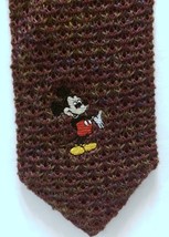 Vintage Mickey Mouse Viscose Wool Short Tie Novelty Disney Unlimited Wal... - $19.79