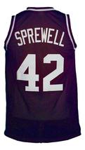 Latrell Sprewell #42 Washington Purgolders Basketball Jersey Purple Any Size image 2