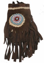 Fair Trade Replica Native American Medicine Drawstring Beaded Bag Pouch (Brown) - £15.26 GBP