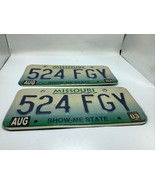 Matched Pair MISSOURI License Plate Show Me State 2003 524 FGY - €17,05 EUR