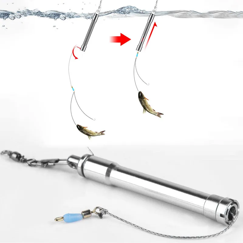 Camping Automatic Fishing Device Spring Ejection Hook trigger spring hook - £14.50 GBP