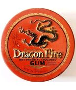 Dragon Fire Hot Imperial Cinnamon Gum Tin Empty 2001 Vintage Red Black E90 - $371.27 MXN