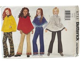 Butterick 6733 Girls Poncho &amp; Pants Sewing Pattern Size 7-10 - $8.66