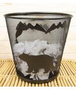 Rustic Black Bears By Pine Trees And Mountains Metal Wire Waste Basket T... - $48.99