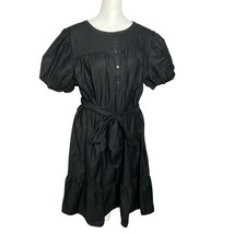 LOFT OUTLET Women&#39;s Black Dress Puffed Sleeves Knee Size XL NEW - $39.56 CAD