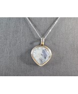 Womens Estate Sterling Silver Moonstone Pendant Necklace 10.2g E3788 - $74.25