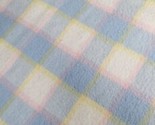 Quiltex Baby Blanket Blue Yellow Pink Plaid White Nylon Trim Binding Uni... - $46.48