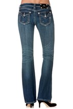 NWT MISS ME Vintage Crystal Flap Pocket Boot Cut Western Denim Jeans SZ 25 - $79.99