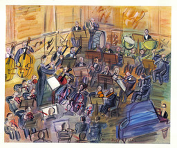 Raoul Dufy 1942 Gravure Print With Coa. Perfect Orchestra Music Gift Of Rare Art - £395.68 GBP
