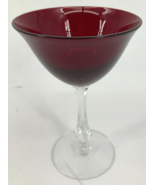 Duncan &amp; Miller Diamond Ruby Liquor Cocktail Glass 5&quot; Blown Glass EXCELLENT - £19.54 GBP