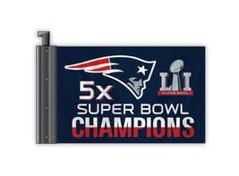 NFL New England Patriots Antenna Flag SUPER BOWL LI 5 Time Champions - $15.95