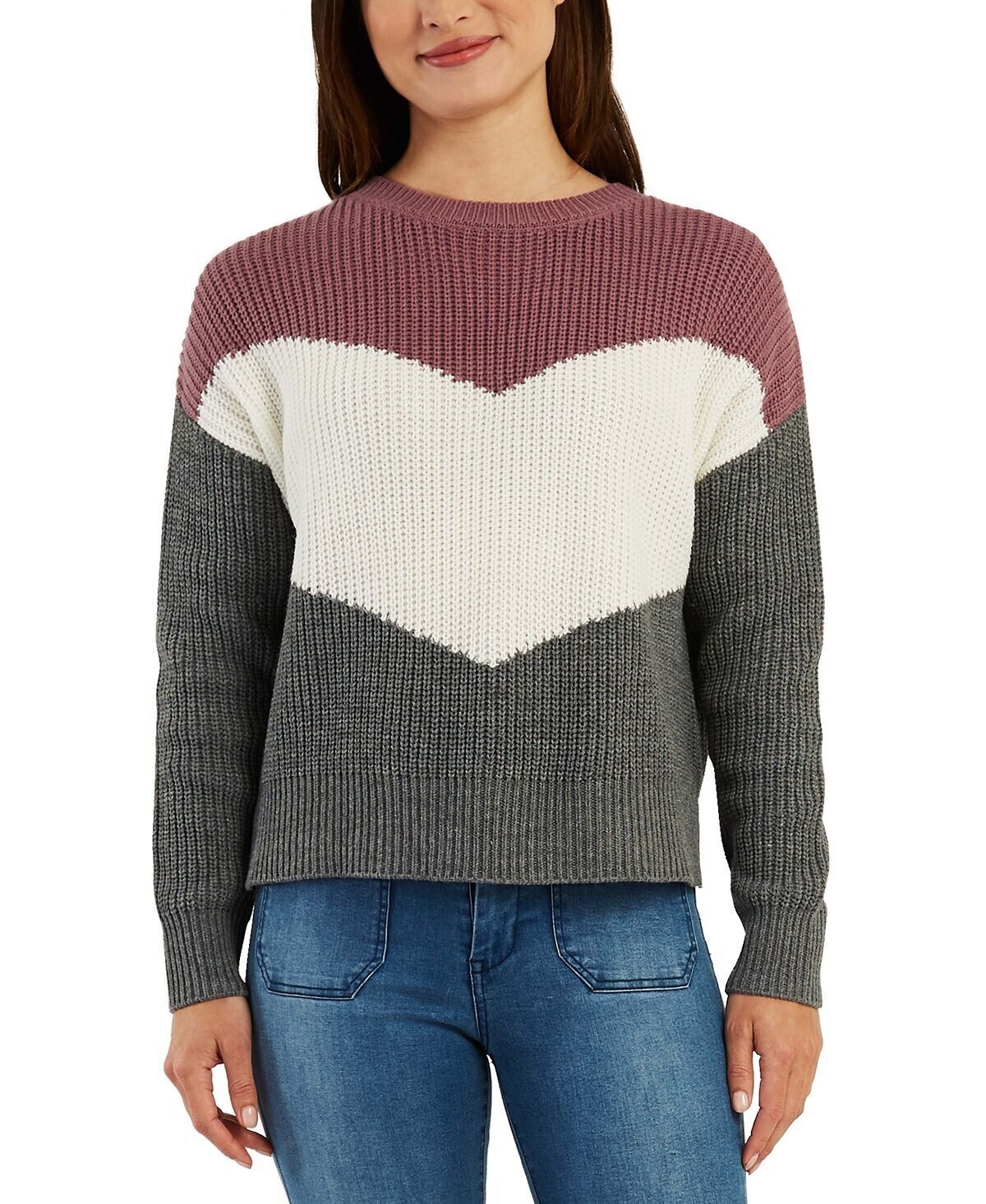 BCX Women&#39;s Juniors&#39; Colorblocked Sweater Multicolor M B4HP - $19.95