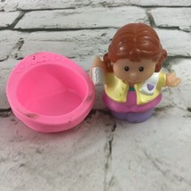 Fisher Price Little People Mother Figure With Pink Vintage Baby Seat Cra... - $9.89