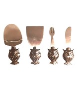 4 Piece Owl Themed Appetizer Spreader Fork Knife and Cheese Cutter - $20.56