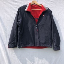 Navy W Red Jacket Tommy Hilfiger Sz M Windbreaker Fleece Reversible - £23.48 GBP