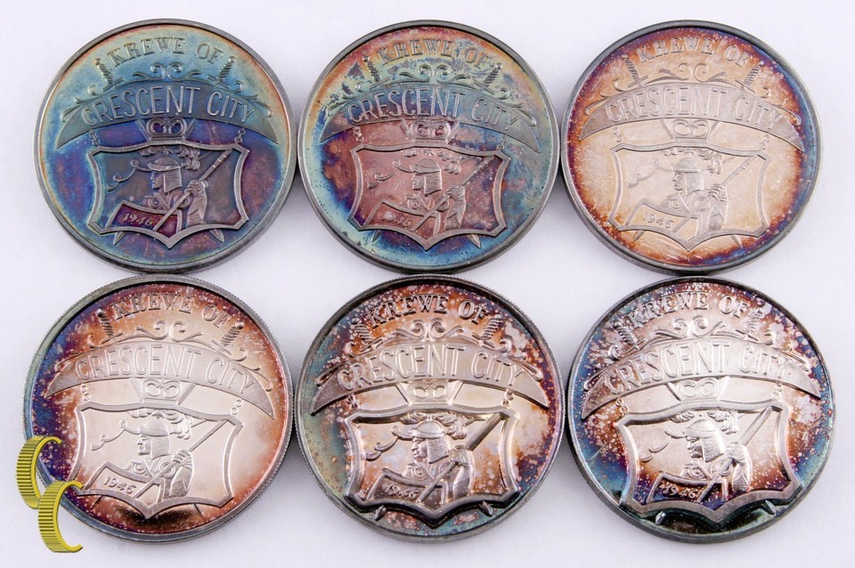 Mardi Gras Doublone Silver Set (6 Pieces) Krewe Von Crescent City Collection-... Item image 4