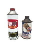 Vintage Oil Cans Cone Top Pair PENRAY Nox-Ice GUMOUT 1960s Empty Tins Au... - $22.30