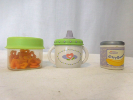 American Girl Doll Bitty Baby Sippy Cup + Bitty Bananas +  Baby Cereal Container - £19.41 GBP