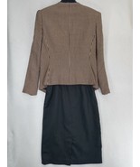 Vintage 2 Piece Leslie Fay Sz 10 Black/Beige Suit Padded Shoulder Jacket... - $18.99