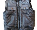 Pelle Pelle Jacket Vest Black Faux Leather Full Zip Lined Filled Baby Sz... - $14.25