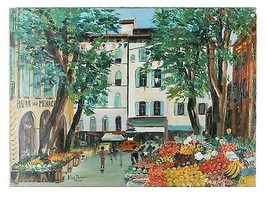 &quot; Fruit Marché &quot; Par Marc Thibault, sans Cadre Huile sur Toile, 53.3cm x 73.7cm, - $3,593.93