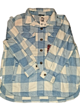 Member&#39;s Mark Women&#39;s Relaxed Fit Button Front Plaid Shacket Blue XL NEW - £19.45 GBP
