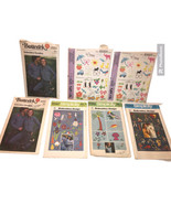 Lot of 7 Vintage Embroidery Transfers 1970&#39;s (Butterick, Simplicity) - $16.78