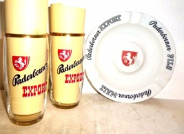 2 Paderborner Export Paderborn German Beer Glasses &amp; Ashtray - $24.95