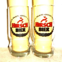 2 Hirsch Bier Wurmlingen German Beer Glasses - £7.95 GBP