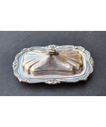 Covered Butter Dish Silverplate Glass Dish English Silver Mfg Corp  - £22.40 GBP