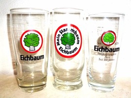 3 Eichbaum Mannheim German Beer Glasses &amp; Playing Cards - $19.95