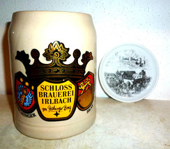 Irlbacher Schlossbrauerei Irlbach German Beer Stein & Ceramic Coaster - $14.95