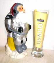 Karlsberg Homburg Urmild German Beer Glass &amp; Karlsberg Brewery Dwarf Mascot - $14.50