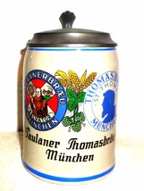Paulaner Thomasbrau Munich lidded German Beer Stein - $12.95