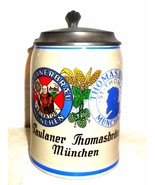 Paulaner Thomasbrau Munich lidded German Beer Stein - £10.34 GBP