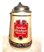 Glachauer Bier Zwickau lidded German Beer Stein - £19.94 GBP