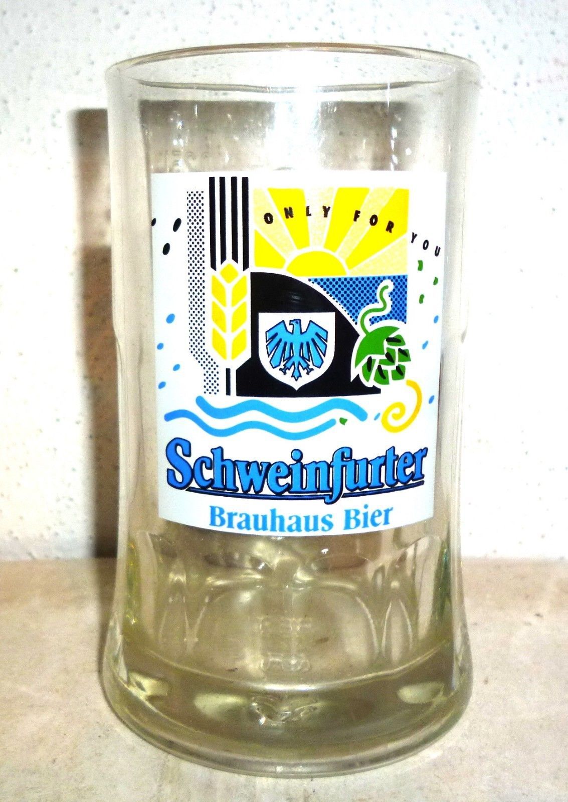 Brauhaus Schweinfurt Only for You German Beer Glass Seidel - $8.50